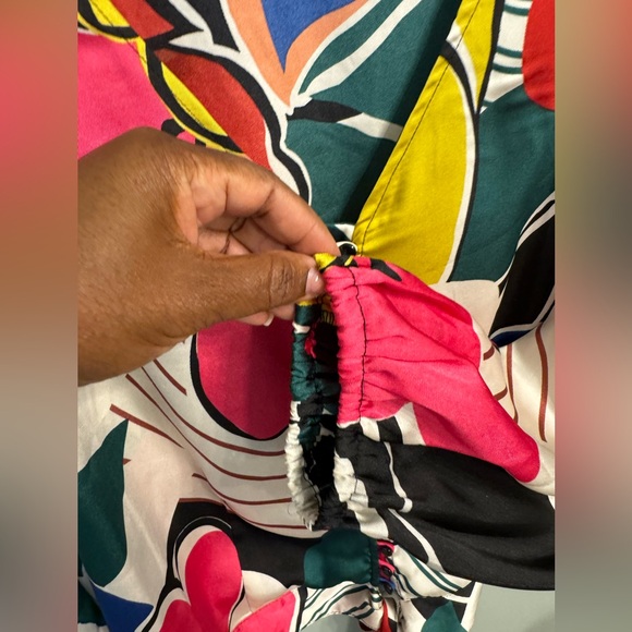 Ashley Stewart Belted Floral Print Satin Blouse 18/20 - Picture 6 of 9